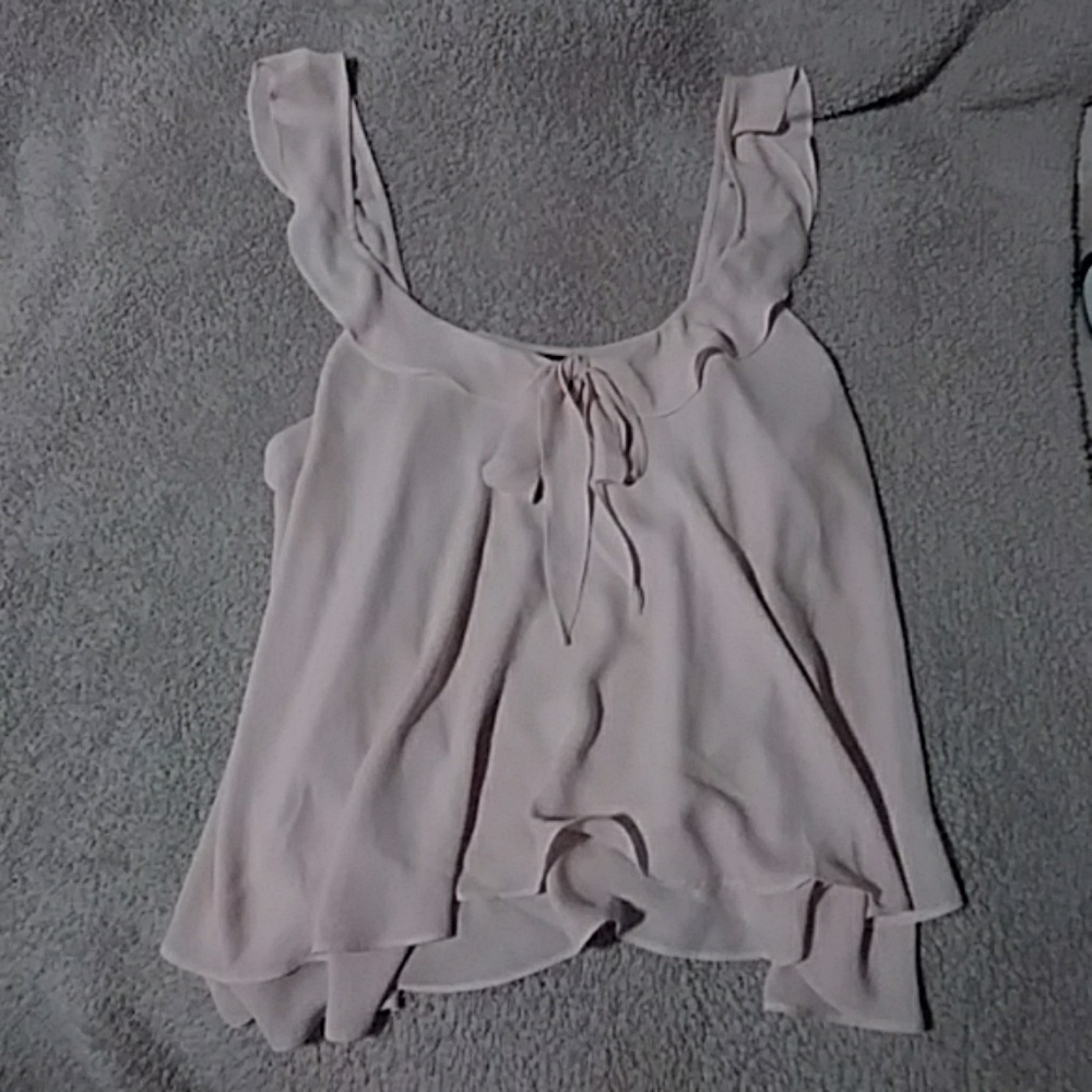 Pink chiffon tank