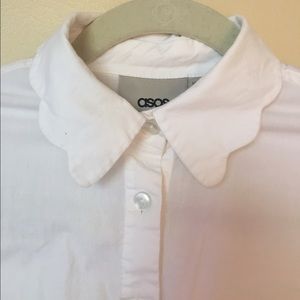 ASOS Scallop Neck Button Up Blouse
