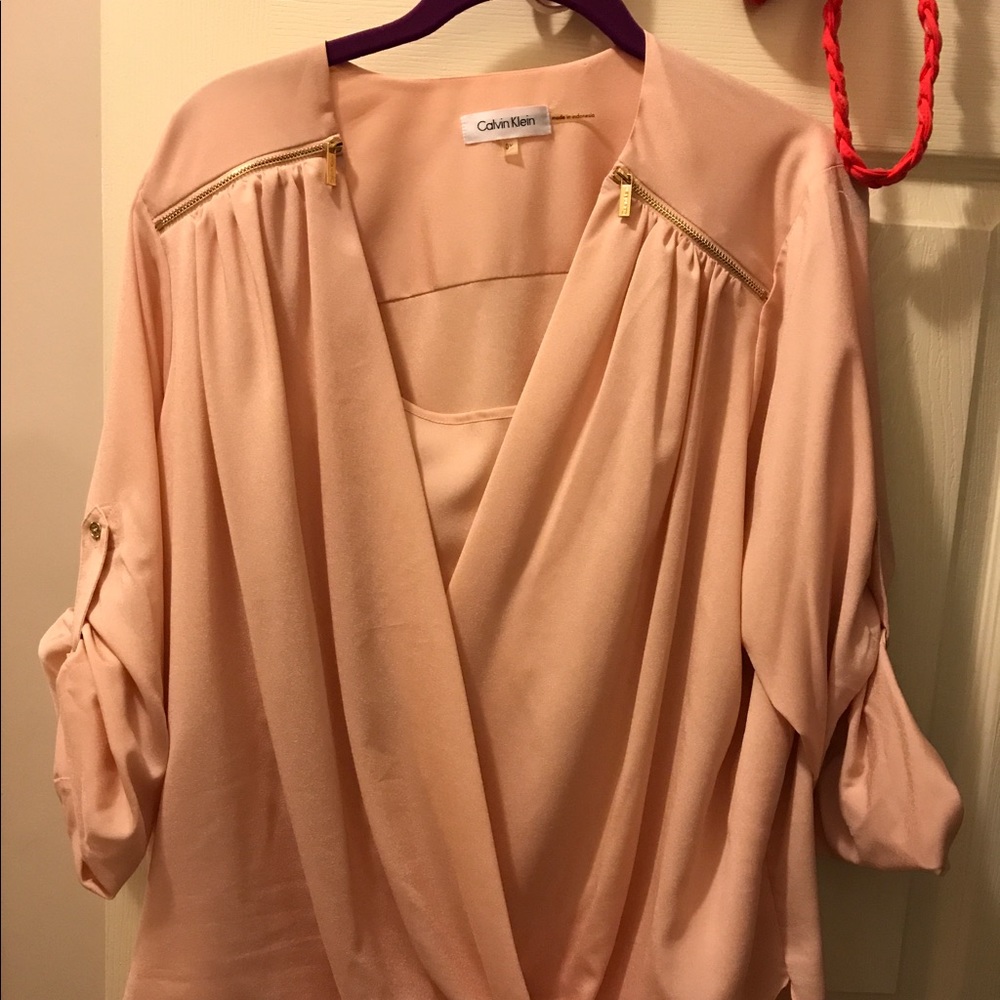 Calvin Klein peach drape top- plus size