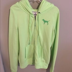 Pink Victoria's Secret green jacket