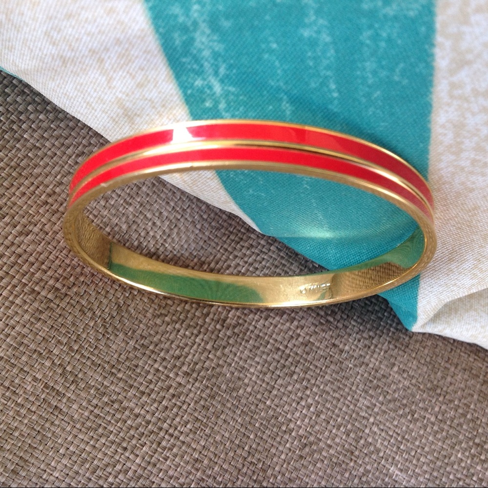 Red striped enamel vintage Monet bracelet