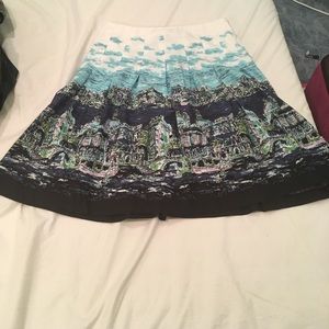 Italian city scape print skirt