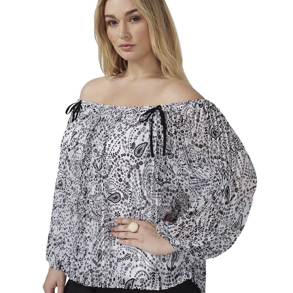Lane Bryant Paisley Print Off Shoulder Blouse - Picture 4 of 5