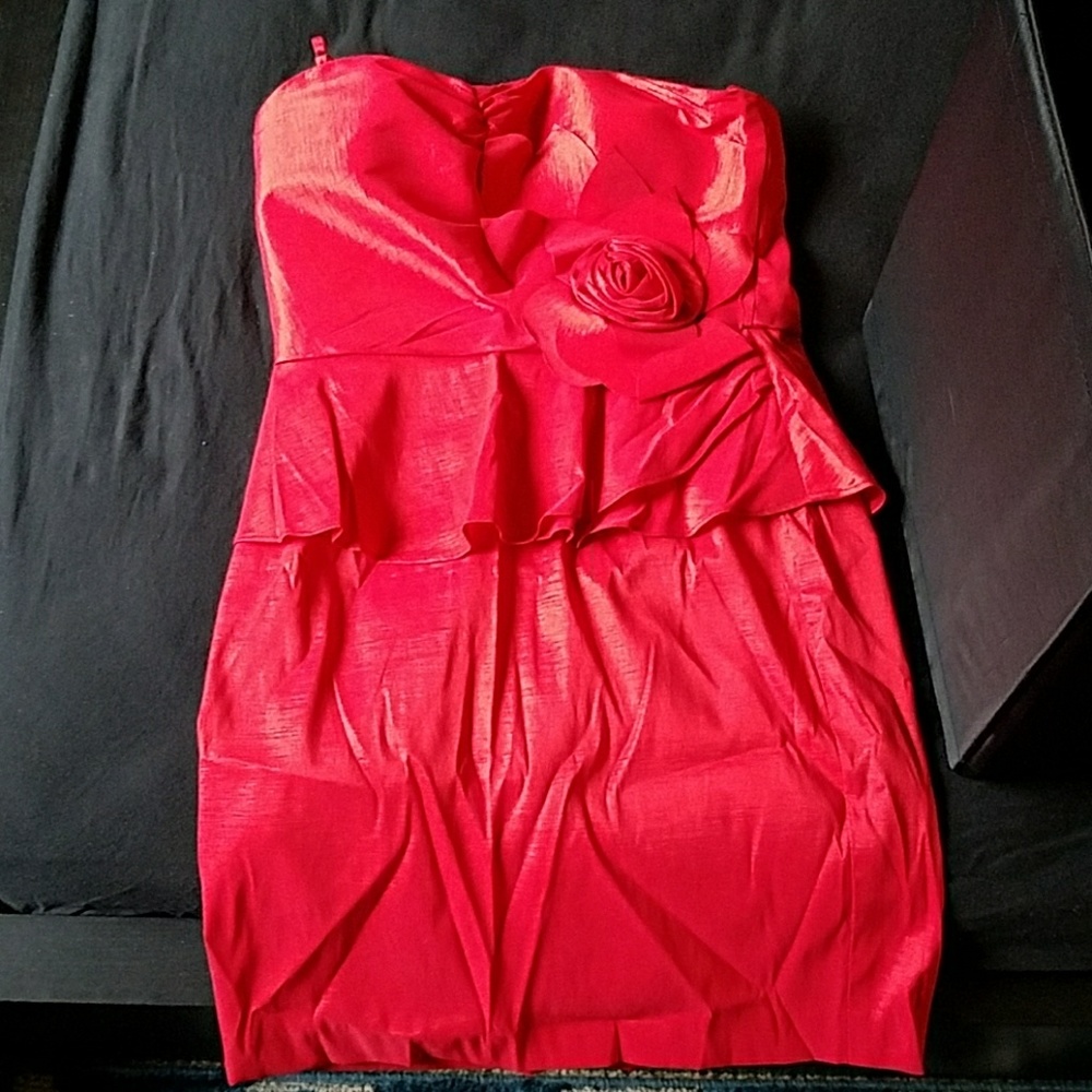 Bright red dress