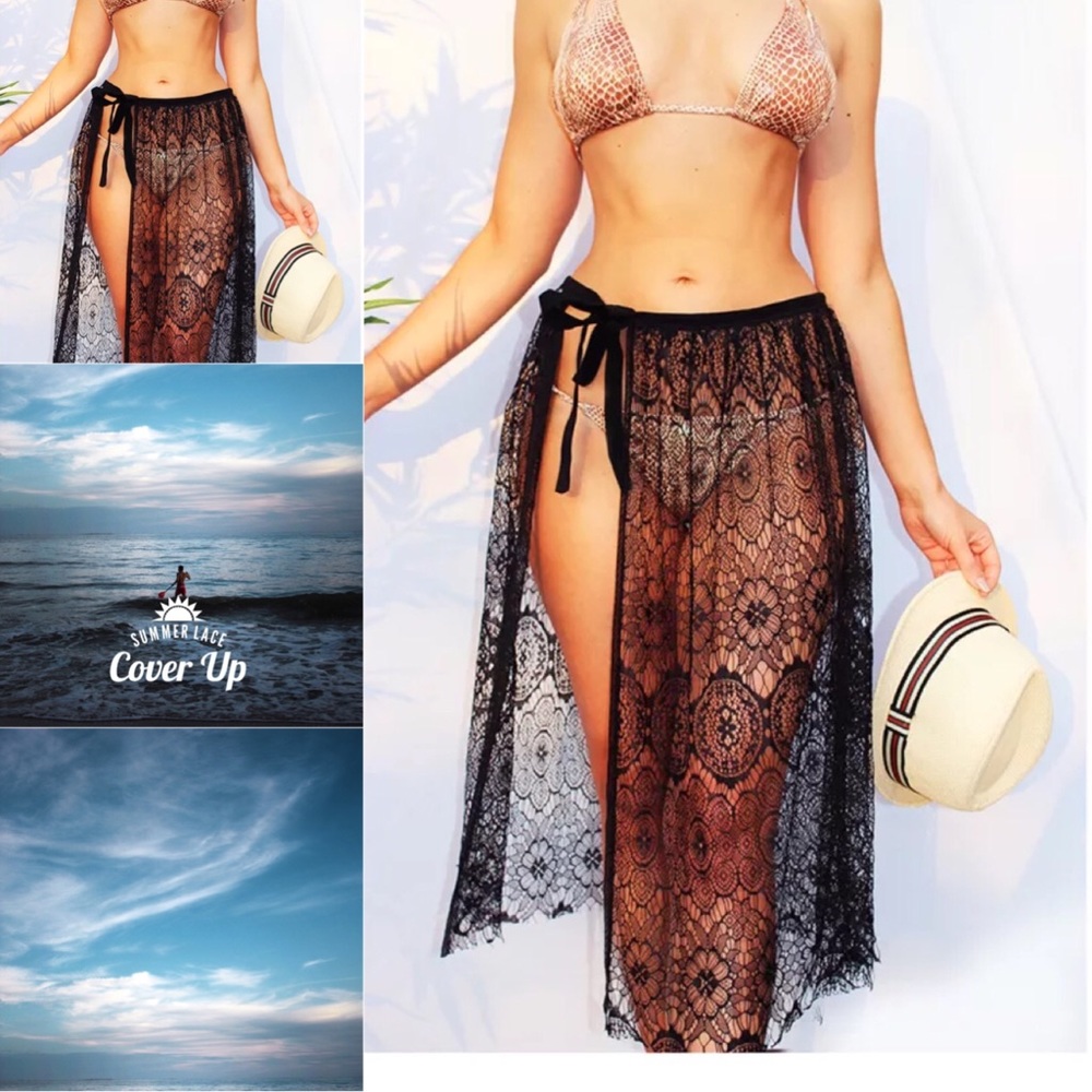 LOWEST PRICE☄️SALE☄️ hp Sz M-L Long Lace Cover Up - Picture 1 of 4