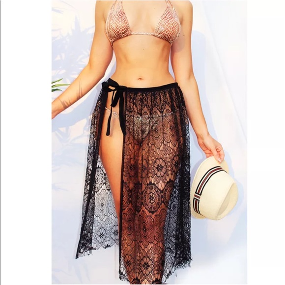 LOWEST PRICE☄️SALE☄️ hp Sz M-L Long Lace Cover Up - Picture 2 of 4