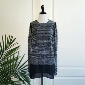 Layered Marbled Knitted Pullover