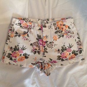 Forever 21 Denim Shorts Floral Print