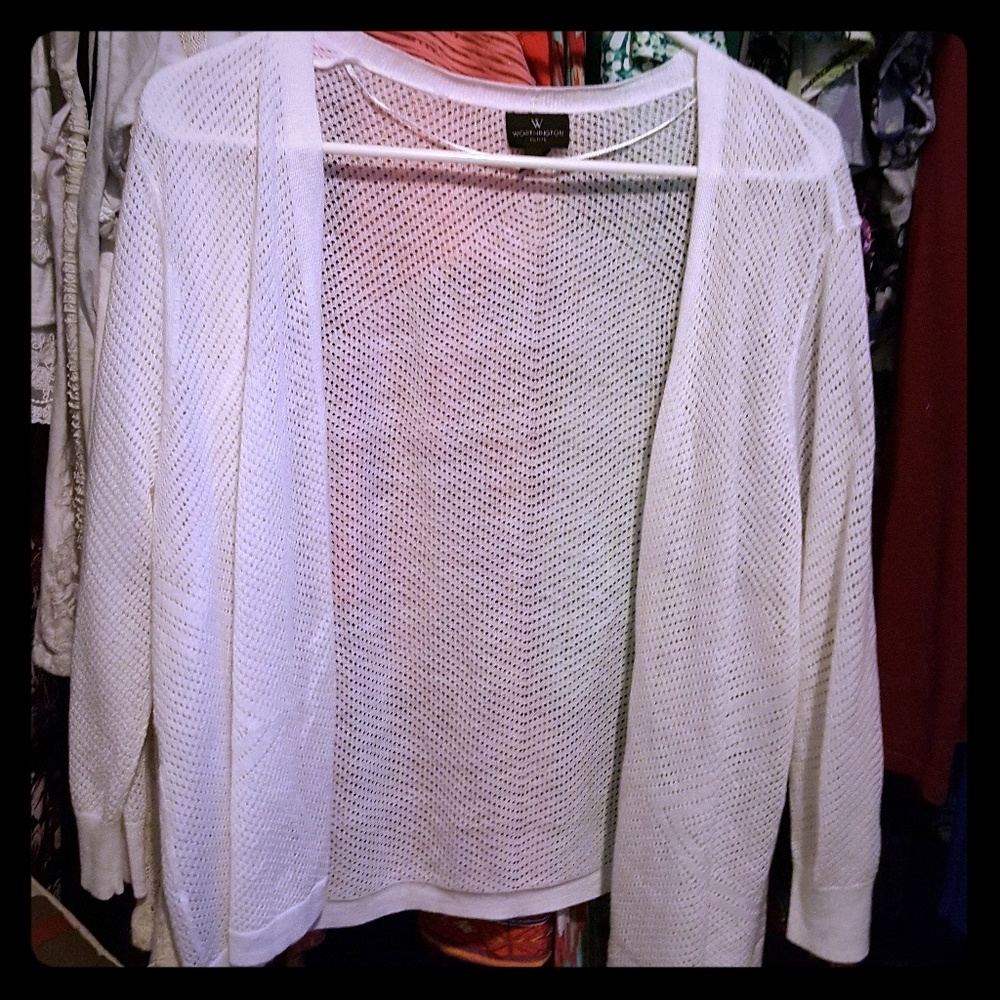 White cardigan
