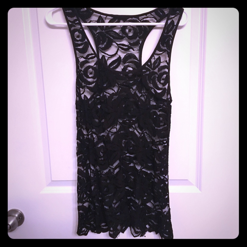BB Dakota Black lace tank top