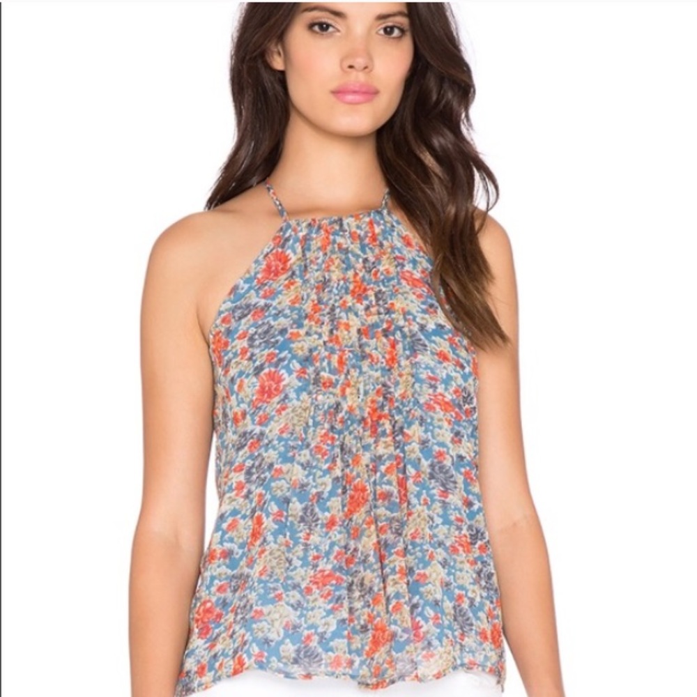 Joie orange and blue floral Larisse B tank