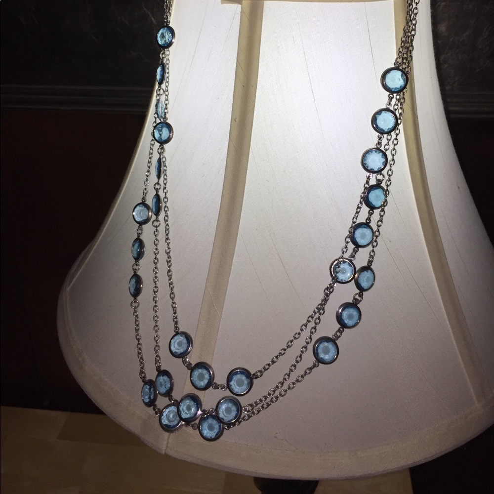 Charming Charlie silver and blue necklace