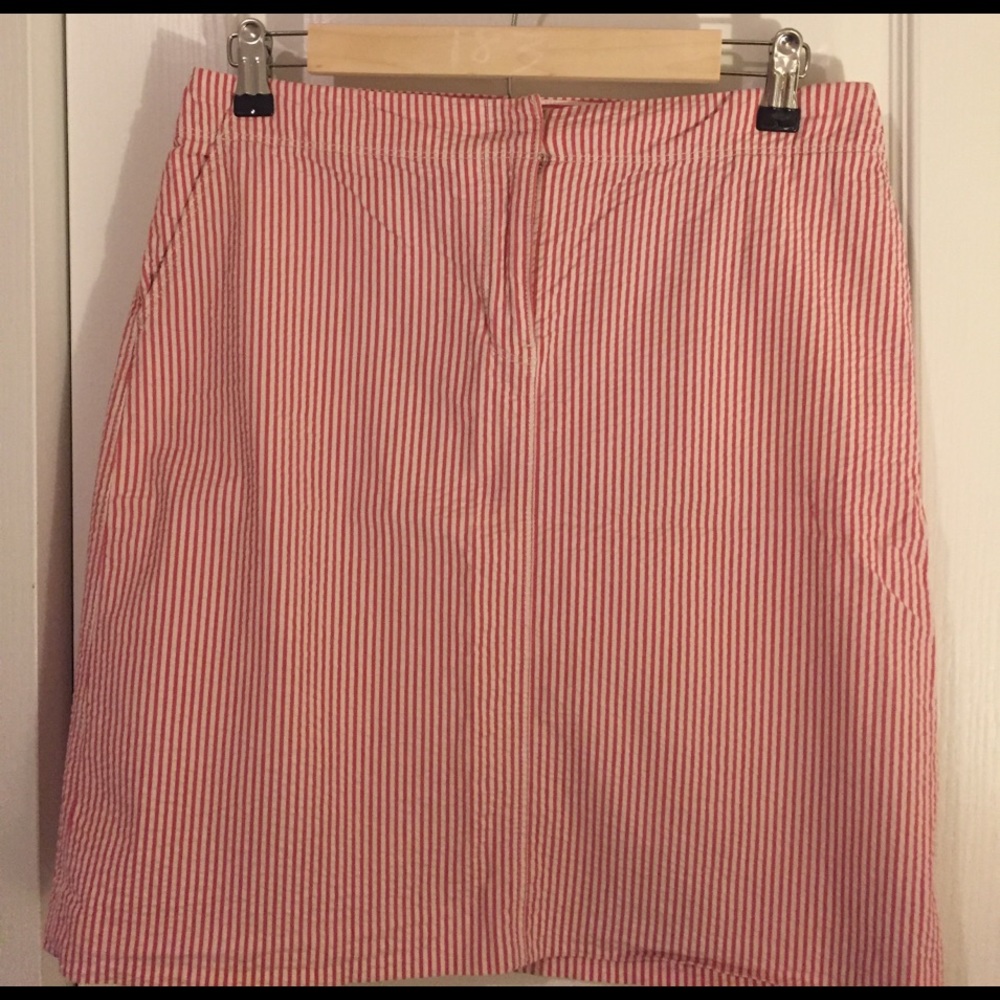 J.Crew red seersucker skirt SIZE 4
