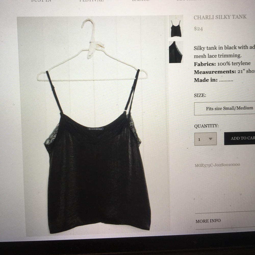 Silky lace tank