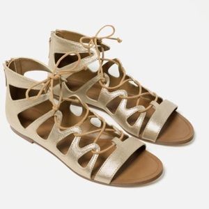 Zara Metallic Roman Sandals