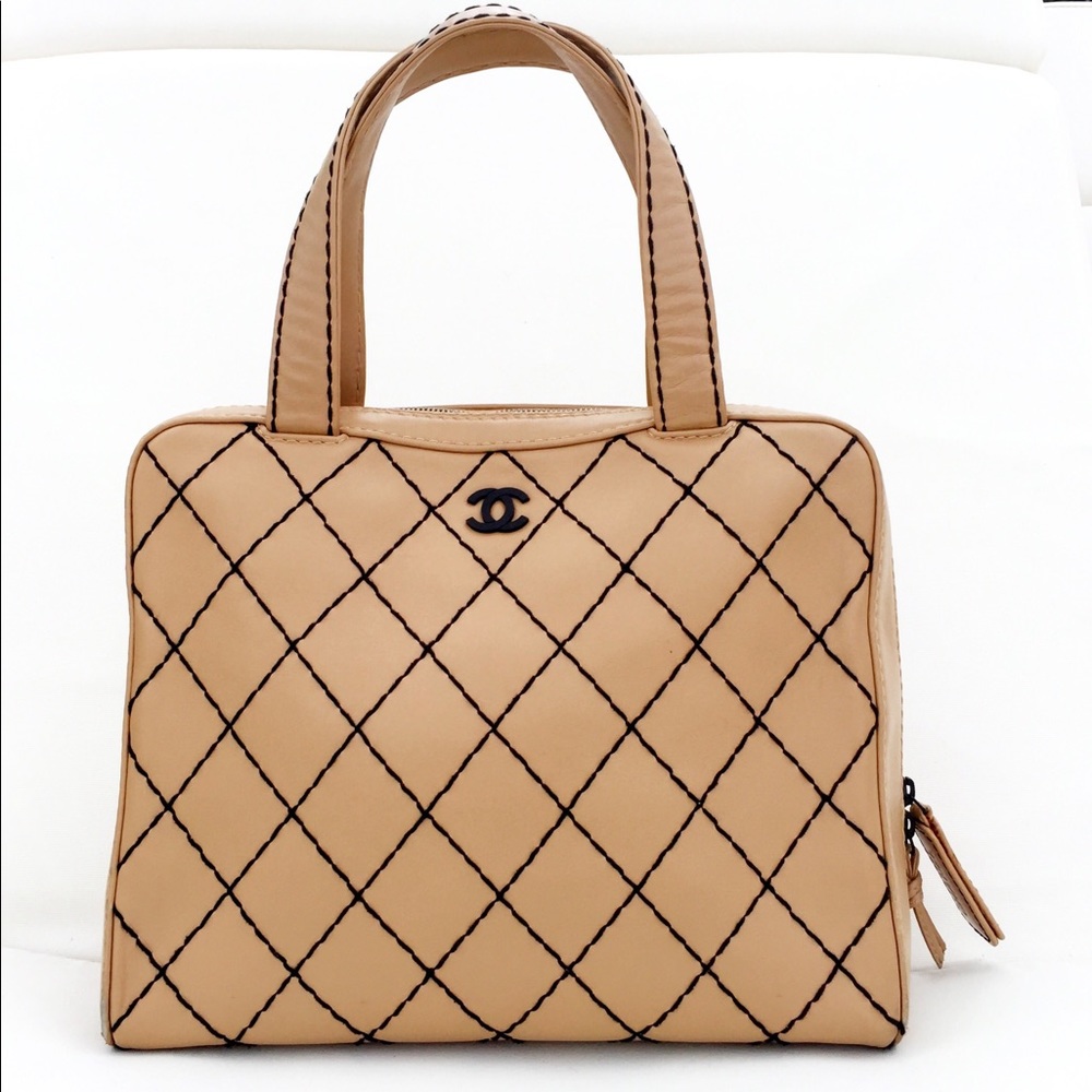 Chanel Contrast Stitching Satchel