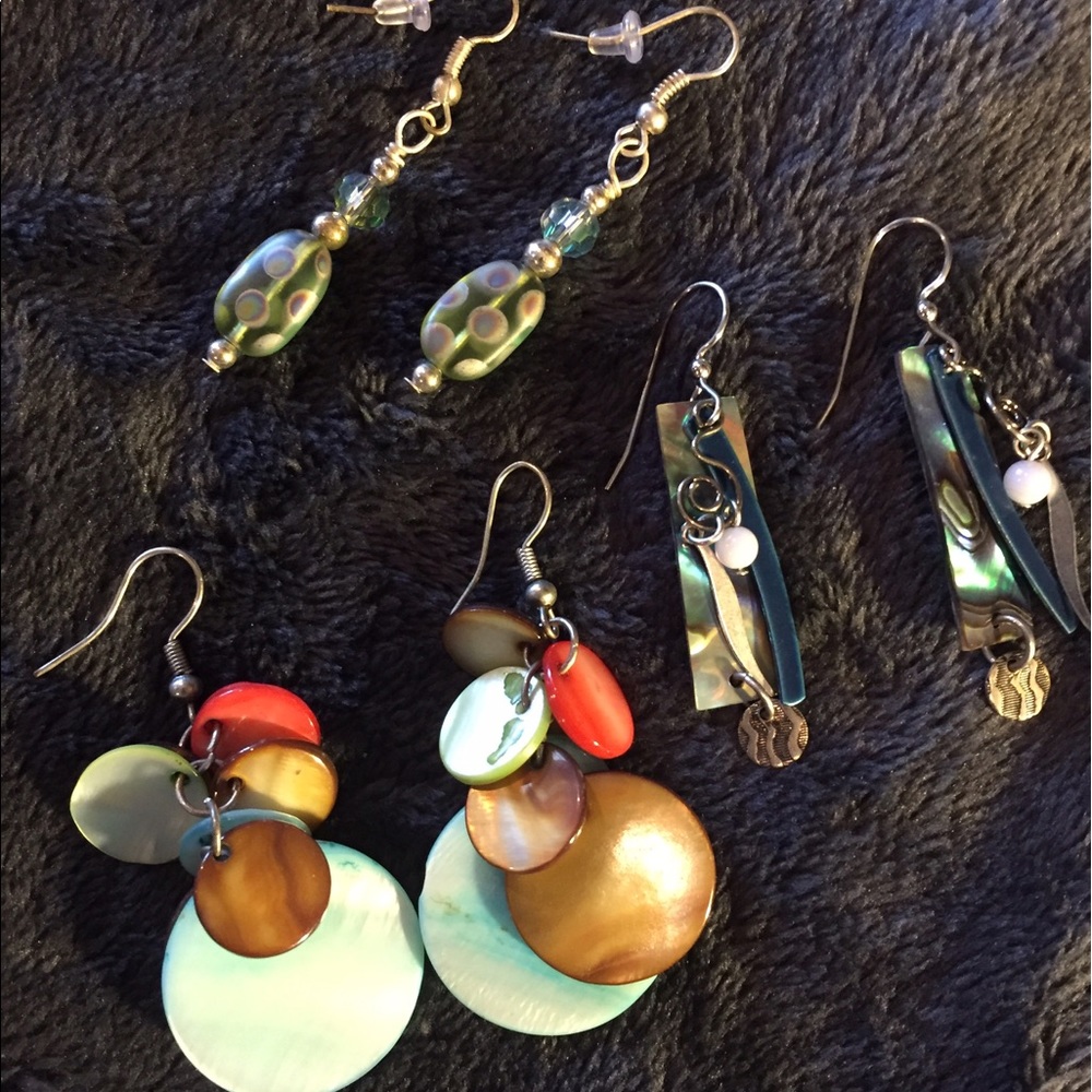 Three Pair Earrings--Fun for Summer