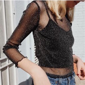 Brandy Melville Sparkle Shirt NWOT