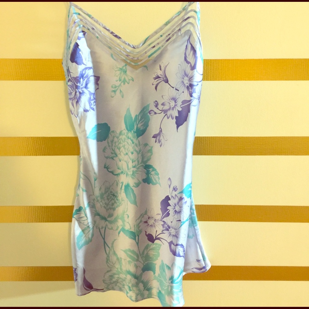 Blue Satin Victoria's Secret Chemise Slip