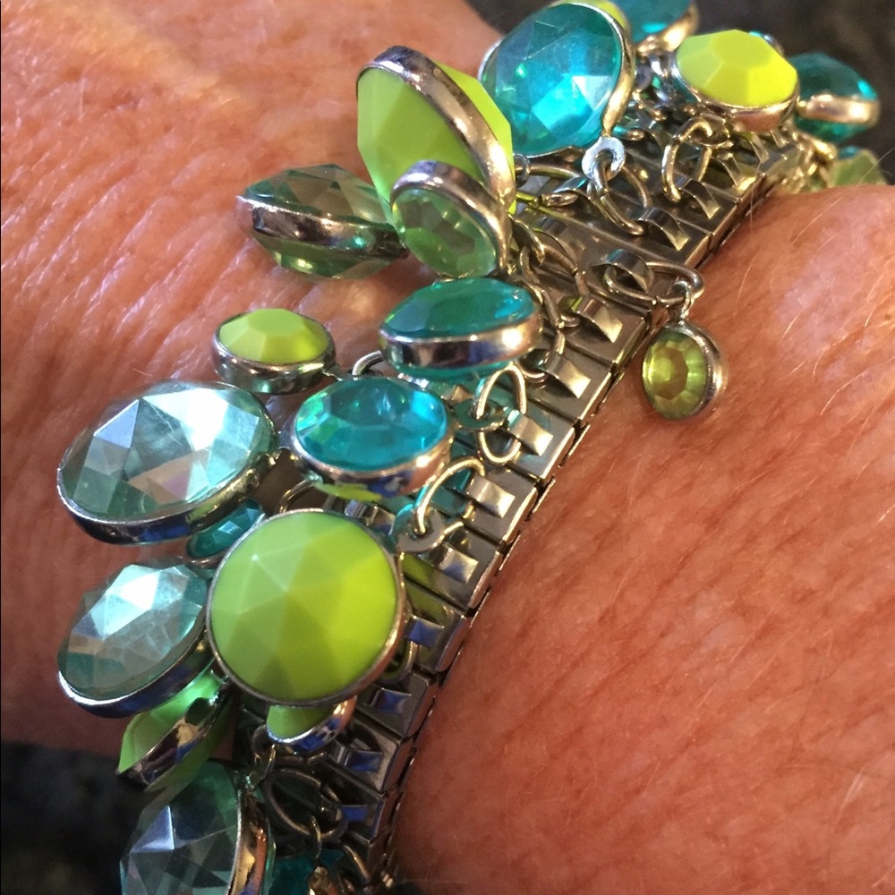 Multi-green Bangle Bracelet - Picture 2 of 3