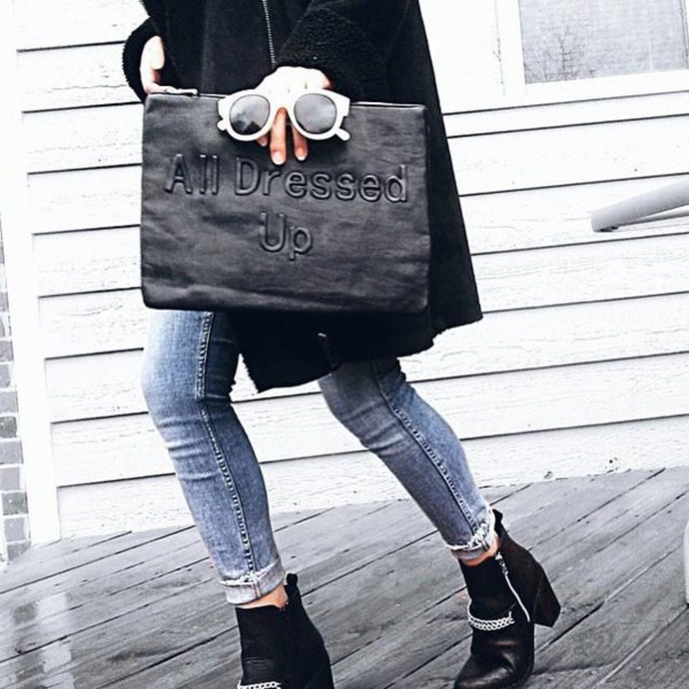 "All dress up and nowhere to go" clutch