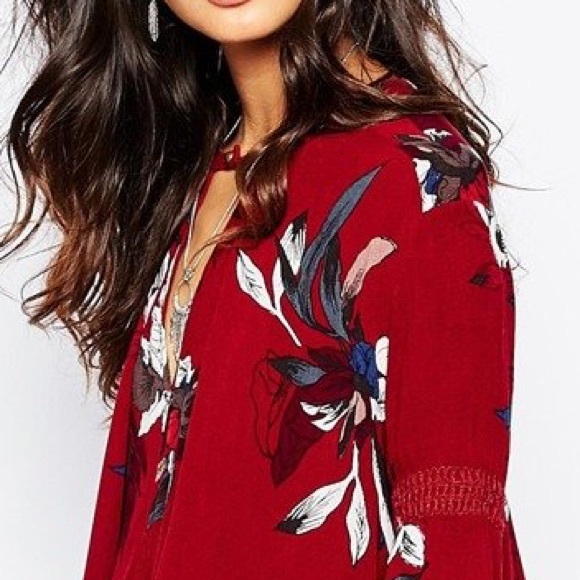 FLORAL Swing Tunic DRESS Electric Orchid Red Tree - Picture 3 of 3