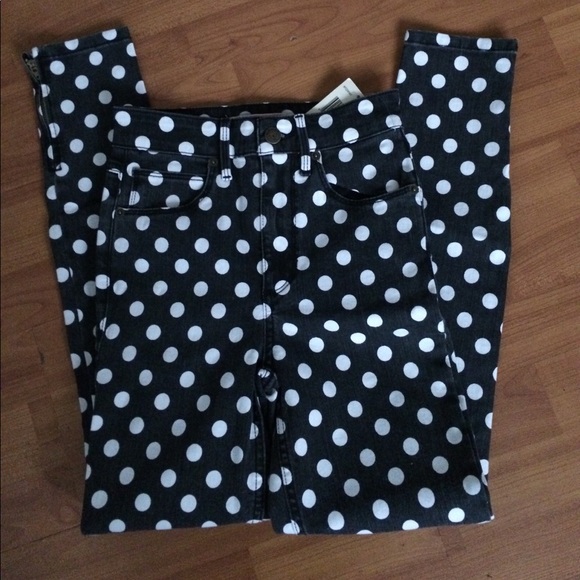 NWOT GUESS 1981 HIGH RISE POLKA DOT JEANS SZ 23 - Picture 2 of 8