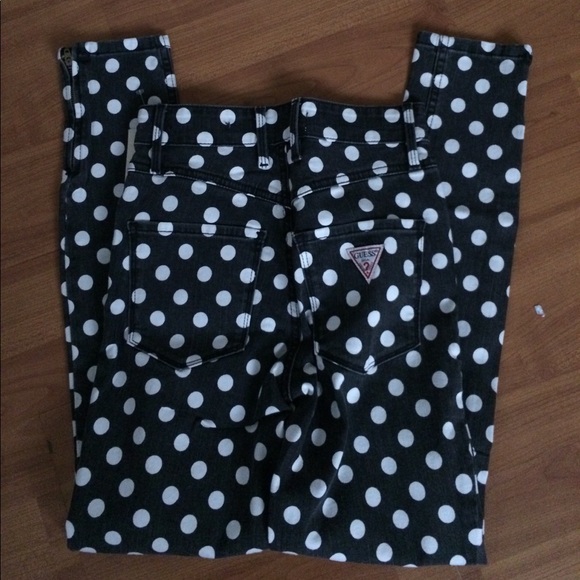 NWOT GUESS 1981 HIGH RISE POLKA DOT JEANS SZ 23 - Picture 3 of 8