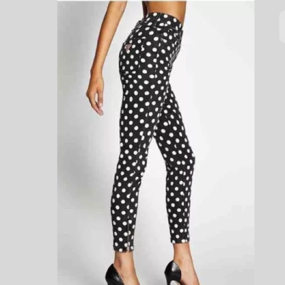 NWOT GUESS 1981 HIGH RISE POLKA DOT JEANS SZ 23 - Picture 4 of 8