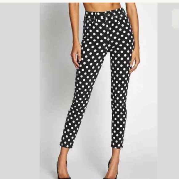 NWOT GUESS 1981 HIGH RISE POLKA DOT JEANS SZ 23 - Picture 5 of 8
