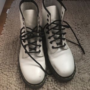 White Dr. Marten's boots womens
