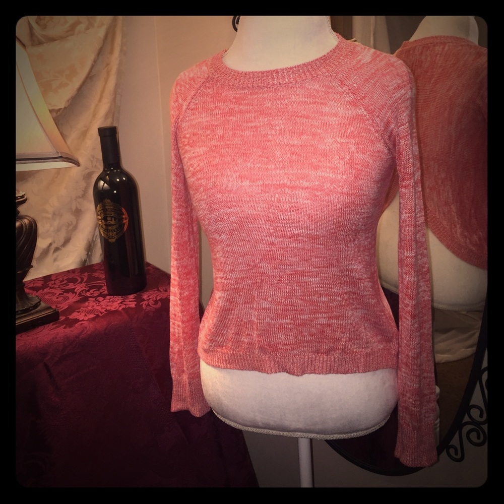 Aqua drape-back coral sweater