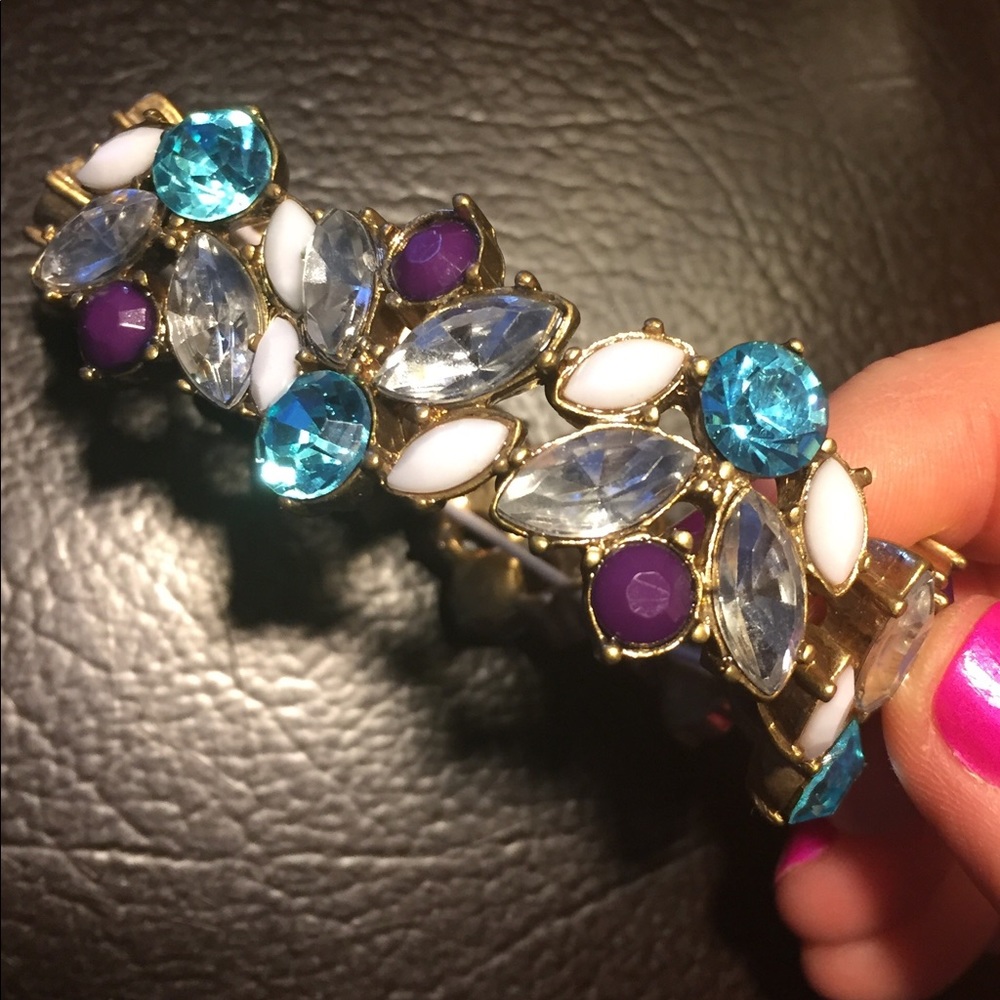 Bracelet--Purple/Teal/White/Clear
