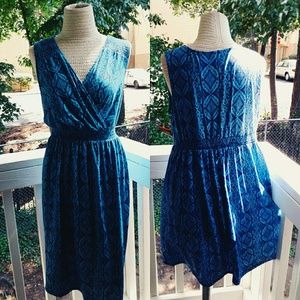 Blue Tribal Skater Dress