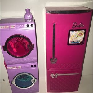 Barbie washer and dryer,Barbie fridge,Barbie crib