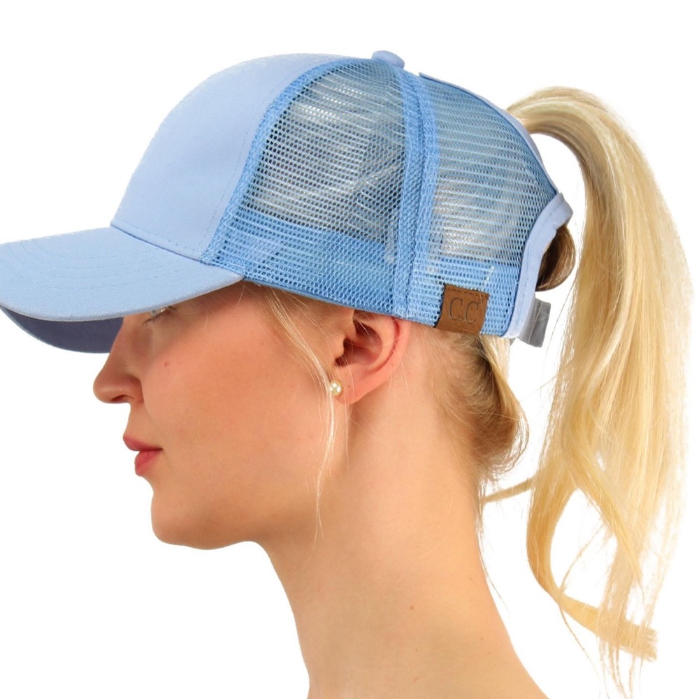 Ponycap Messy High Bun Ponytail Mesh Cap