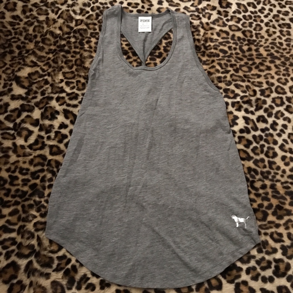 NWOT Victoria's Secret Pink grey racerback tank xs