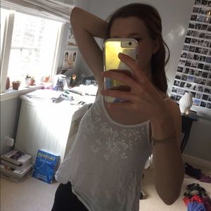 Beaded White Abercrombie Tank Top ❕