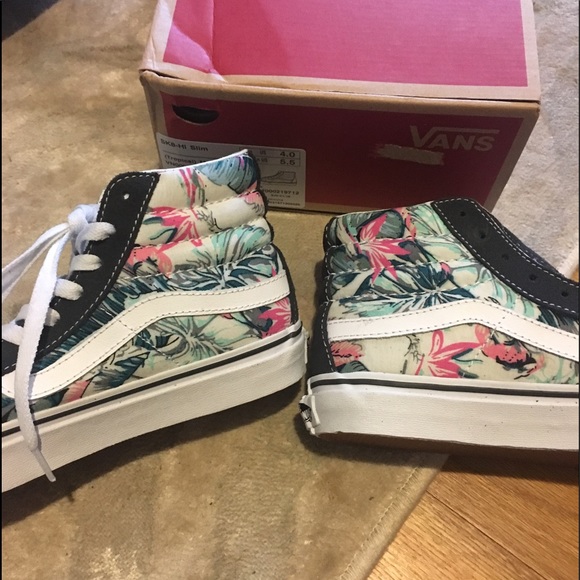 35 off Vans Shoes 🏁Vans Sk8Hi top Slim Pastel Tropical Suede! from