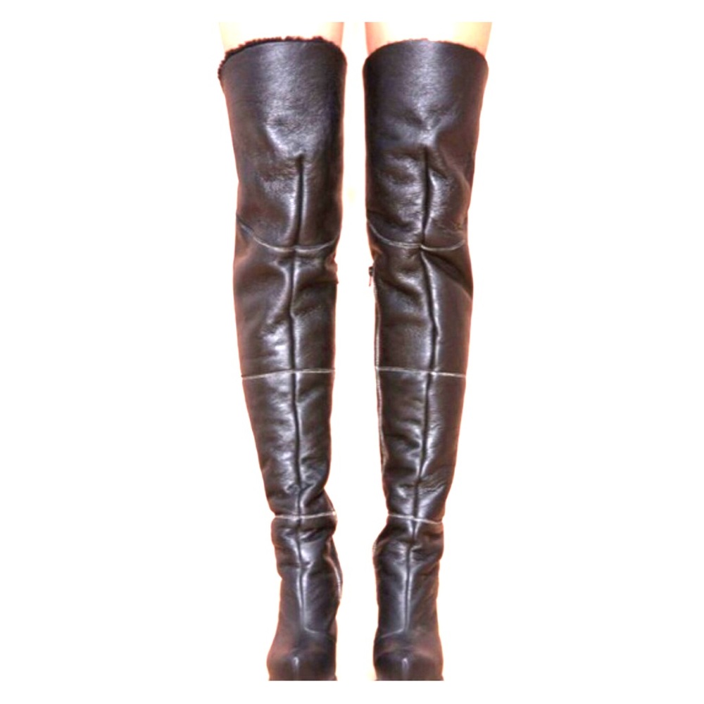 Jeffrey Campbell thigh high leather boots