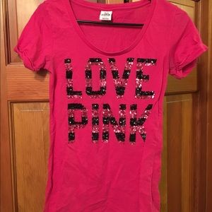 Victoria’s Secret Love Pink sequin Tee 💕