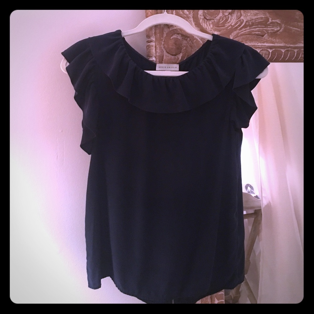 Annie Griffin Silk Open back top