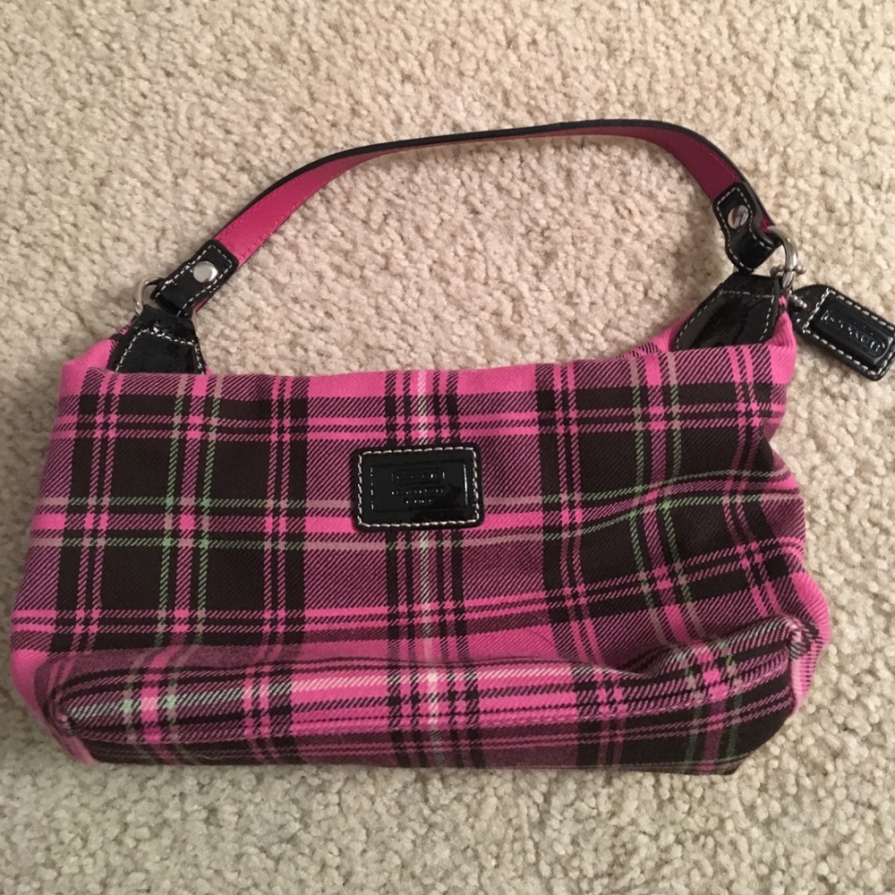 Mini Pink Plaid Coach Bag