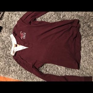 Burgundy Hollister Long Sleeve Henley