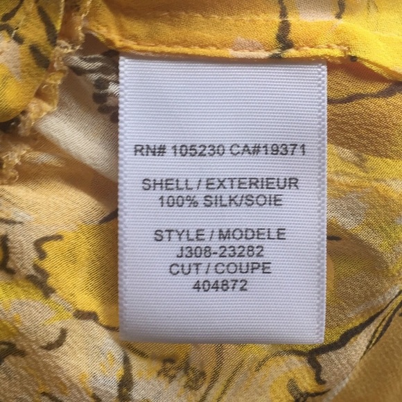 Joie Yellow Floral Silk Blouse M - Picture 5 of 5