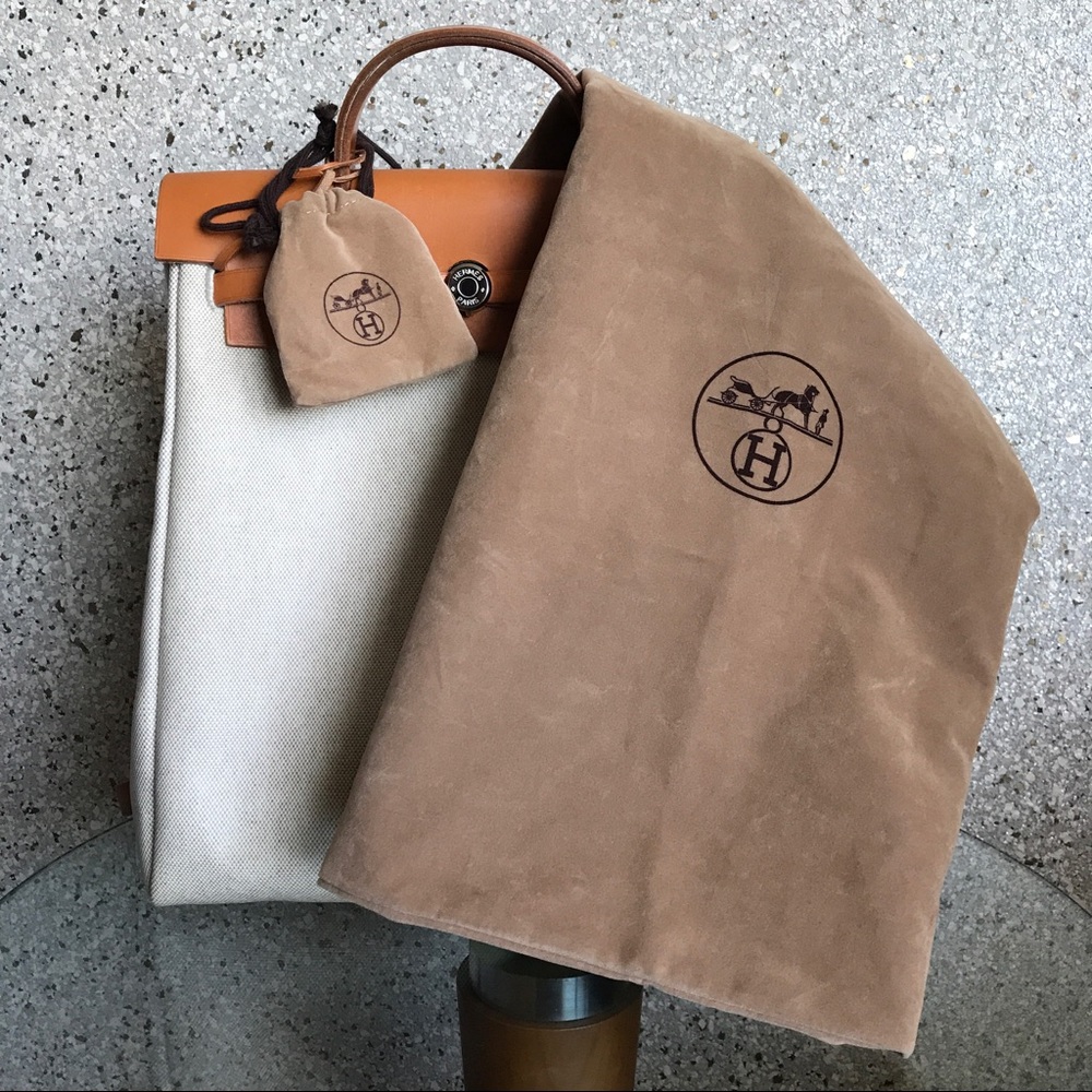 ♦️SOLD♦️HERMES Toile&Leather 35cm Herbag Backpack