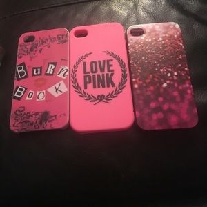 Pink bundle!! 3 pink iPhone 4 cases