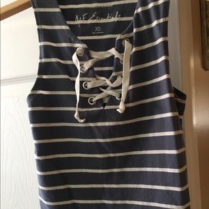 Striped Abercrombie cropped tank top