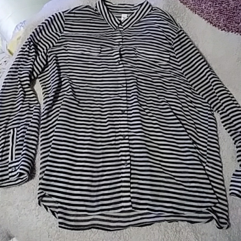 Striped button up long sleeve