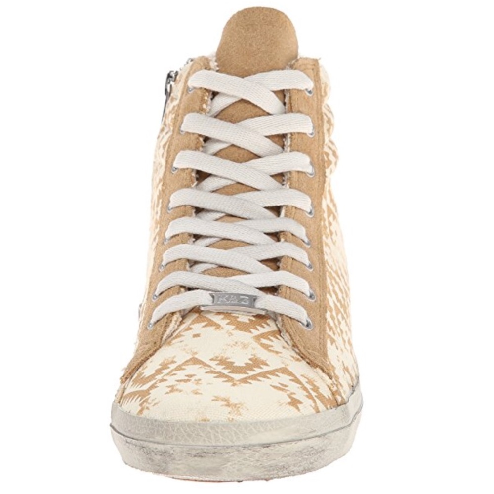 Tan Aztec Hippie Bling High Top Distress Sneakers - Picture 5 of 6